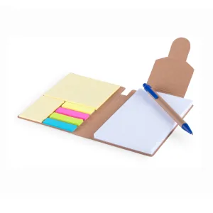 Bloc Notas Cravis Bloc 70 Hojas. 25 Notas Adhesivas 7,6 x 9 cm. 25 Notas Adhesivas 3,8 x 6 cm. 100 Mininotas Adhesivas 1,2 x 4,8 cm. Bolígrafo Cartón Reciclado Incluido