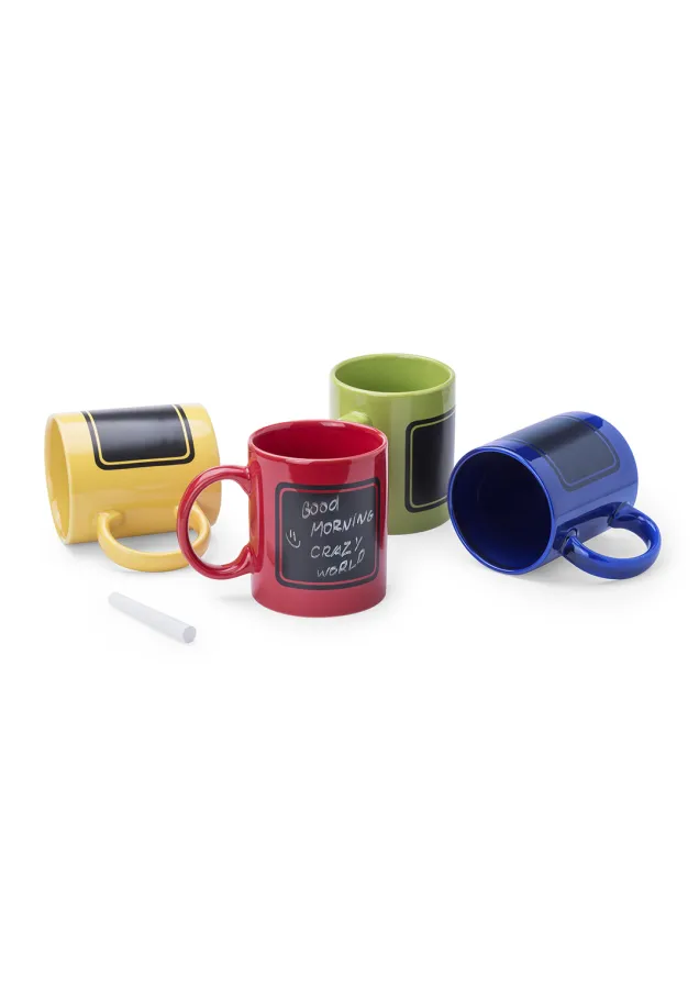 Taza Dariel 370 ml. Presentación Individual. Tiza Incluida