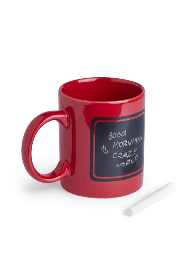 Taza Dariel 370 ml. Presentación Individual. Tiza Incluida