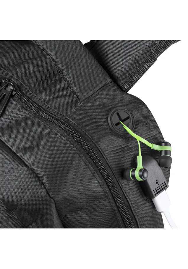 Mochila Halnok Conexión USB. Bolsillo Acolchado para Portátil y Tablet. Parte Trasera y Cintas Acolchadas