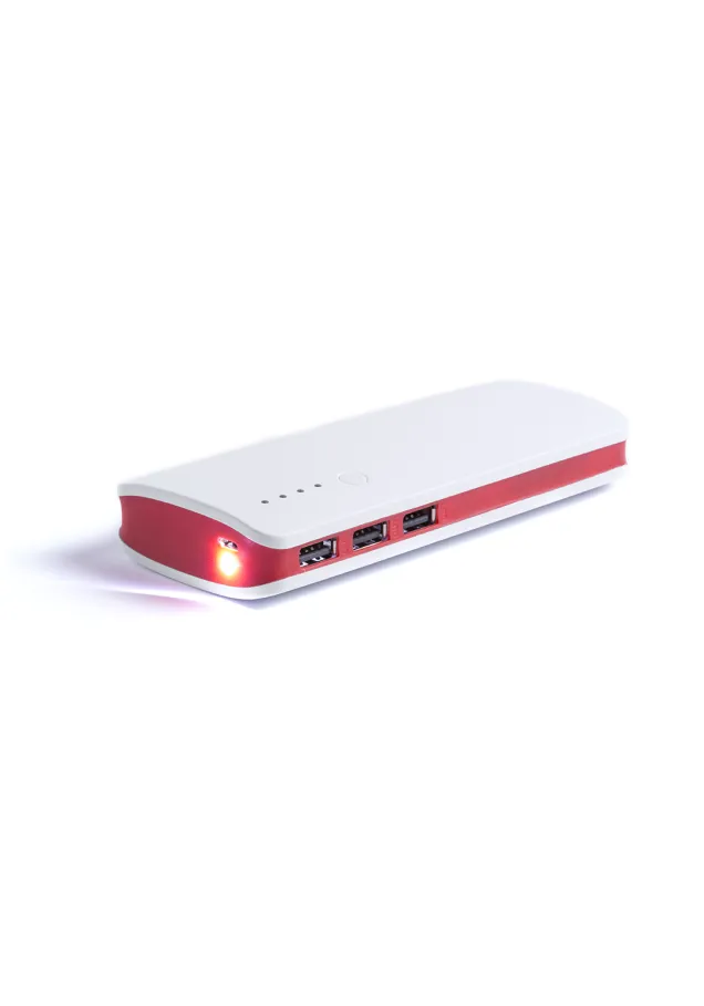 Power Bank Kaprin 1 Led. 10000 mAh. 3 Salidas USB. Entrada Micro USB. Cable No Incluido