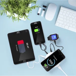 Cargador Mandux Inalámbrico. 3 Salidas USB. 3100 mA. Cable Incluido