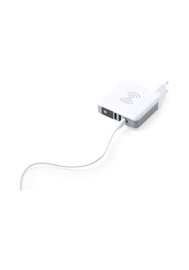 Adaptador Viaje Multifunción Teimpor Inalámbrico. 6700 mAh. 2 Salidas USB 2400 mA y 1 Salida Tipo C 2400 mA. Entrada Tipo C. USA, Europa, Asia, Reino Unido, Australia