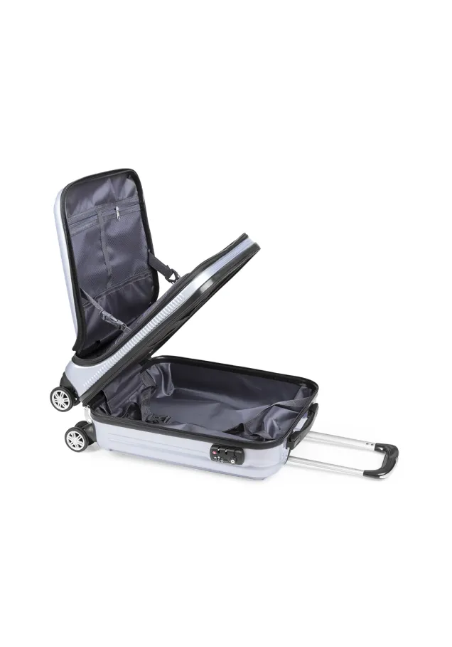 Trolley Kleintor Rígido. 4 Ruedas Giratorias. Bolsillo Acolchado para Portátil. Cierre Seguridad TSA Incluido