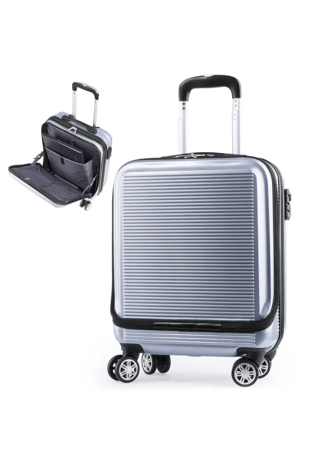 Trolley Kleintor Rígido. 4 Ruedas Giratorias. Bolsillo Acolchado para Portátil. Cierre Seguridad TSA Incluido