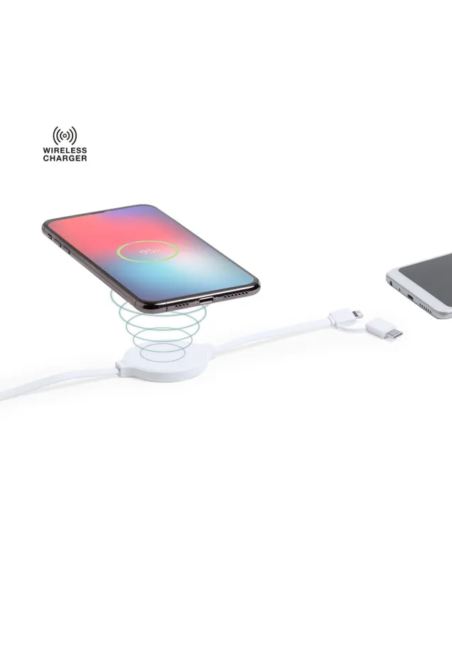 Cargador Pikat Inalámbrico. Conexión Micro USB, Tipo C y Lightning