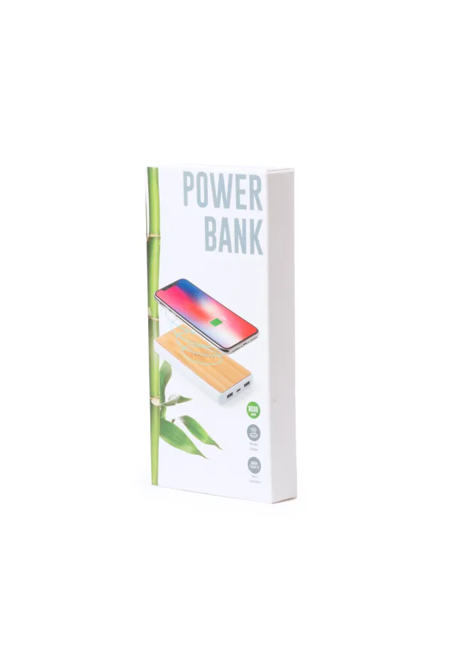 Power Bank Dickens Inalámbrico. 8000 mAh. 2 Salidas USB. Entrada Micro USB y Tipo C. Cable Incluido