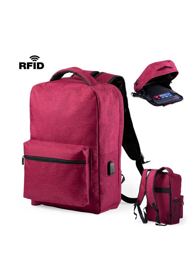 Mochila Antirrobo Komplete Protector RFID. Conexión USB. Bolsillo Acolchado para Portátil y Tablet. Parte Trasera y Cintas Acolchadas