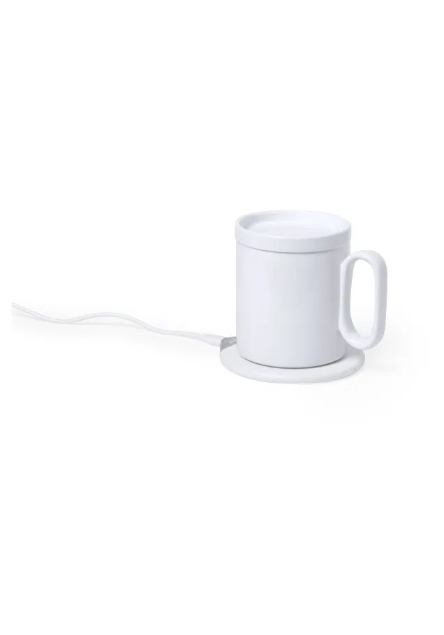 Calentador Tazas Cargador Kalan 350 ml. Inalámbrico. Carga Rápida 10W. Conexión USB. Cable Incluido