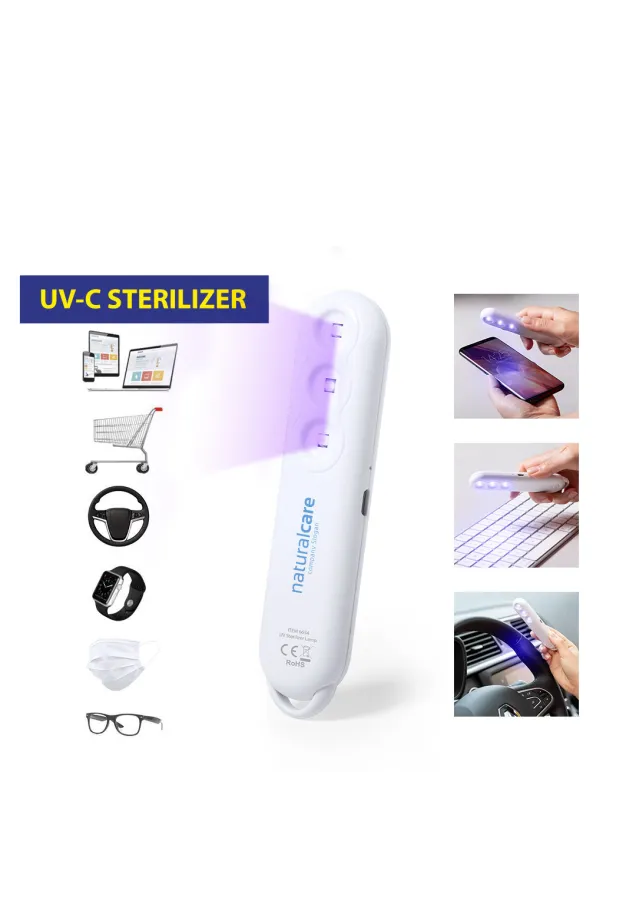 Lámpara Esterilizadora UV Nurek Luz Ultravioleta. Recargable USB. Cable Incluido