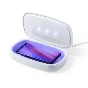 Caja Esterilizadora UV Cargador Halby Inalámbrico. Luz Ultravioleta. Conexión USB. Cable Incluido