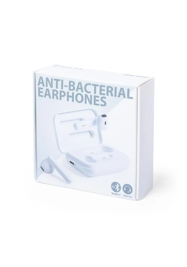 Auriculares Antibacterianos Kikey Conexión Bluetooth. Recargable USB. Cable Incluido