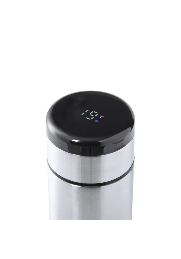 Termo Kaucex 420 ml. Medidor Temperatura Táctil. Presentación Individual. Infusor Incluido. Pila Botón Incluida
