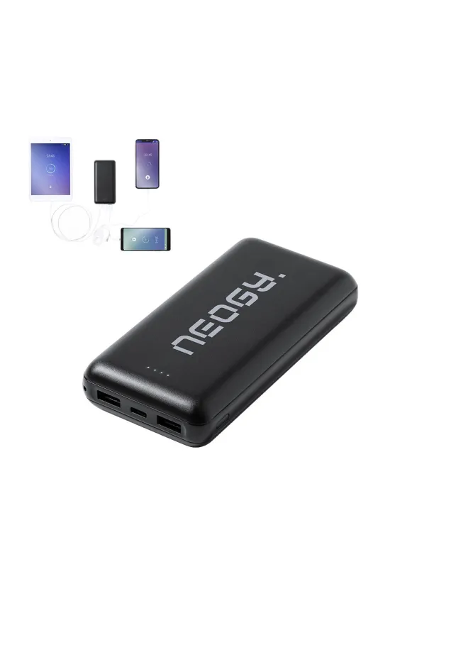 Power Bank Kiubert 20000 mAh. 2 Salidas USB y 1 Tipo C. Entrada Tipo C