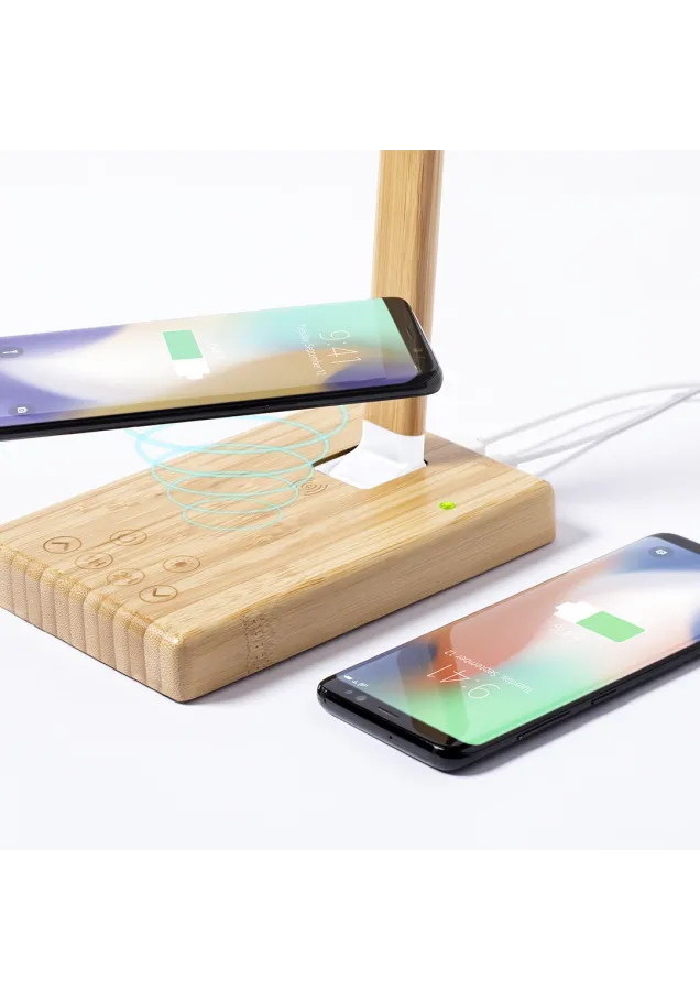 Lámpara Cargador Sleya 25 Ledes. 3 Posiciones de Luz. Intensidad de Luz Regulable. Conexión USB. Inalámbrico 10W. Plegable