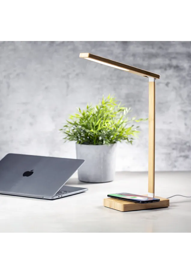 Lámpara Cargador Sleya 25 Ledes. 3 Posiciones de Luz. Intensidad de Luz Regulable. Conexión USB. Inalámbrico 10W. Plegable