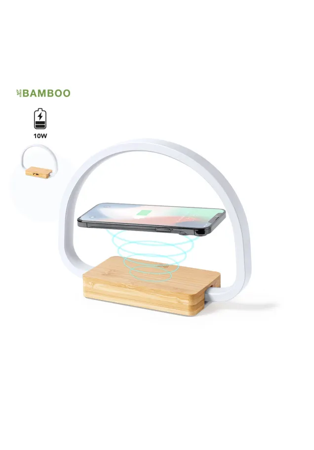 Lámpara Cargador Labrum 52 Ledes. 3 Posiciones de Luz. Intensidad de Luz Regulable. Conexión USB. Inalámbrico 10W. Salida USB. 1000 mA