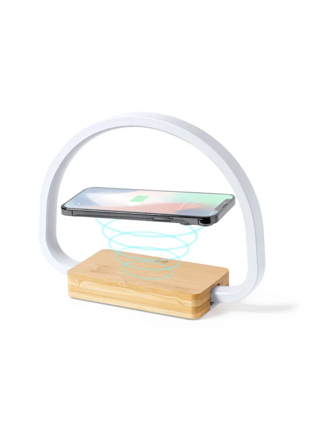 Lámpara Cargador Labrum 52 Ledes. 3 Posiciones de Luz. Intensidad de Luz Regulable. Conexión USB. Inalámbrico 10W. Salida USB. 1000 mA