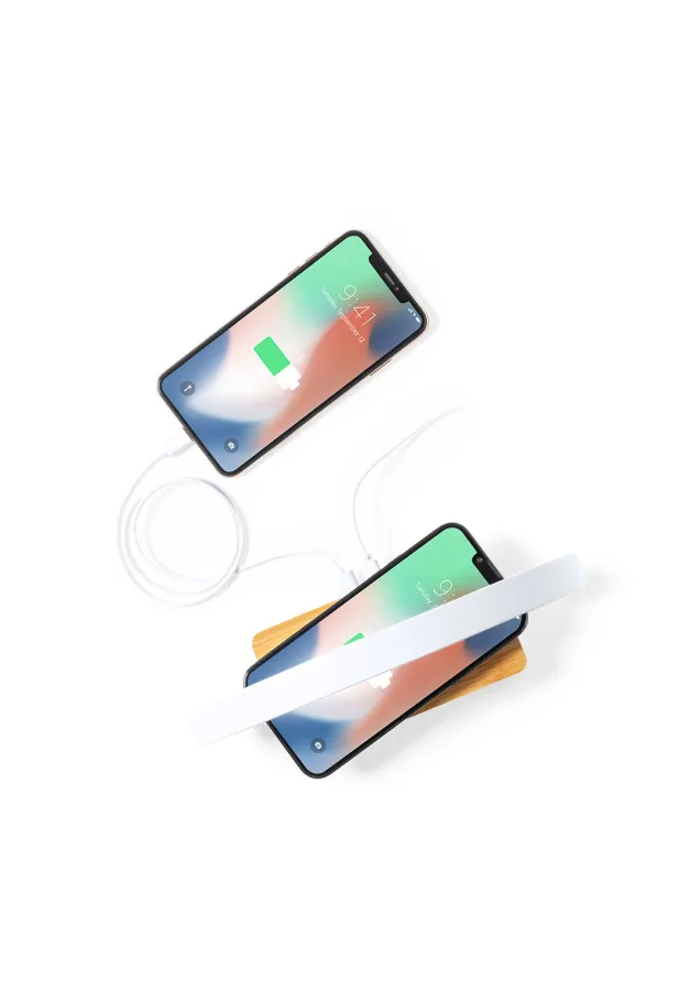 Lámpara Cargador Labrum 52 Ledes. 3 Posiciones de Luz. Intensidad de Luz Regulable. Conexión USB. Inalámbrico 10W. Salida USB. 1000 mA