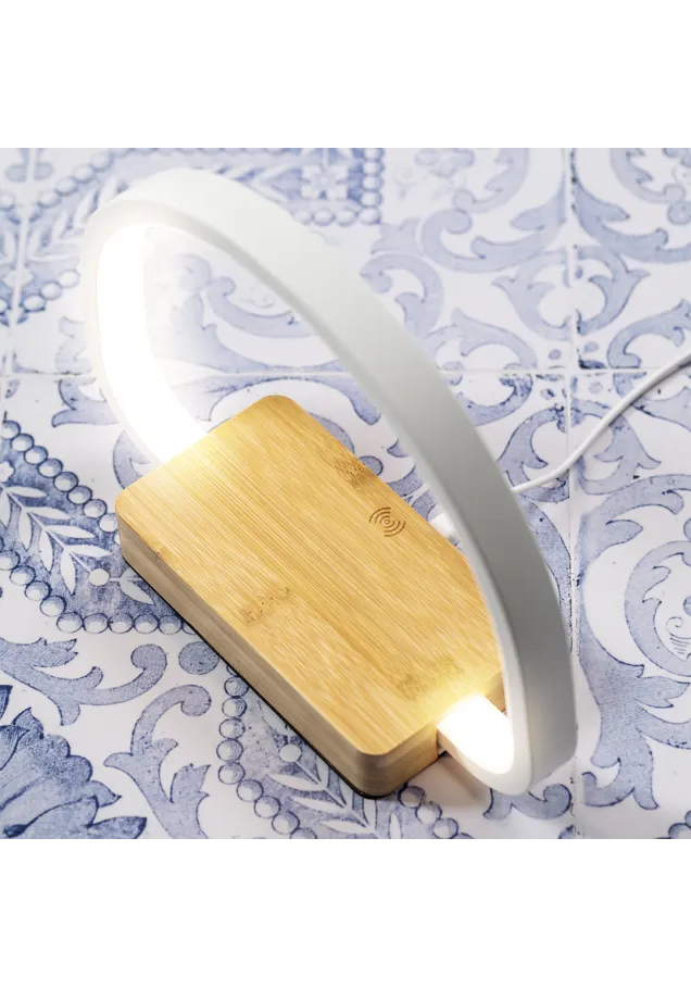 Lámpara Cargador Labrum 52 Ledes. 3 Posiciones de Luz. Intensidad de Luz Regulable. Conexión USB. Inalámbrico 10W. Salida USB. 1000 mA