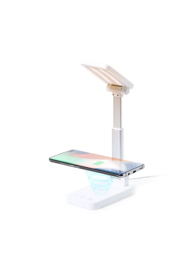 Lámpara Multifunción Cirgux Plegable. Altura Regulable. 3 Posiciones de Luz. Intensidad de Luz Regulable. Inalámbrico 10W. 3000 mAh. Entrada Tipo C. 1 Salida USB