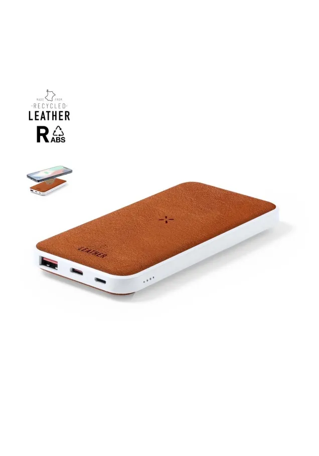 Power Bank Yerry RCS Inalámbrico 10W. 8000 mAh. 1 Salida USB y 1 Tipo C. Entrada Micro USB y Tipo C