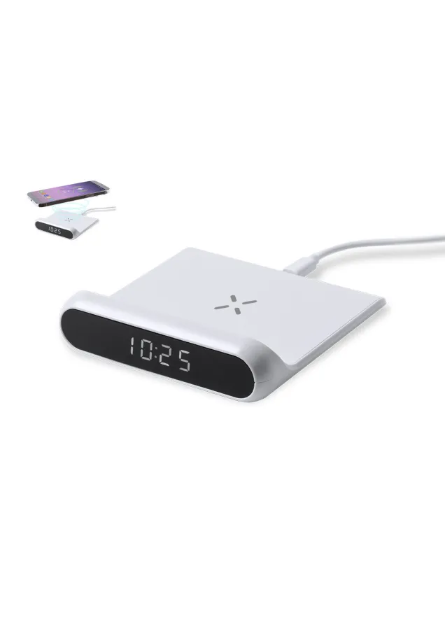 Reloj Cargador Thumal Inalámbrico 10W. Conexión USB