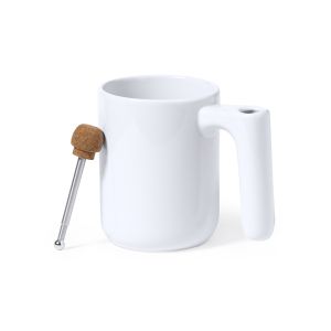 Taza Beverly 500 ml. Agitador Extensible Acero Inox/ Corcho Incluido
