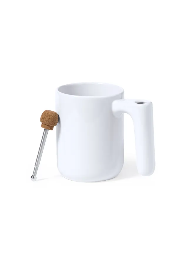 Taza Beverly 500 ml. Agitador Extensible Acero Inox/ Corcho Incluido